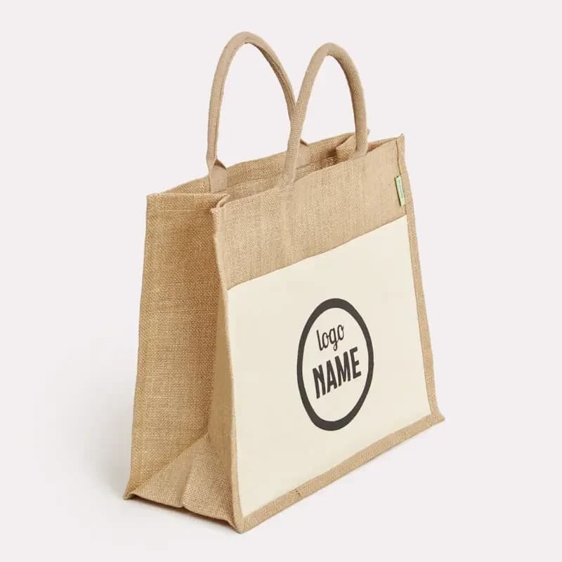 Sacs en jute avec poche avant en toile