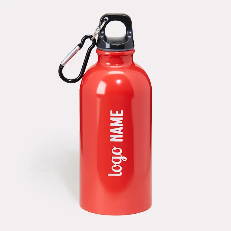 Gourdes en aluminium avec mousqueton 400ml